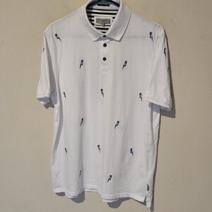 Ted Baker London Cockatoo Embroidered Polo Shirt - Size Small